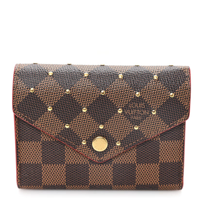 Louis Vuitton Damier Ebene Studded Victorine Wallet Cherry 1 of 6