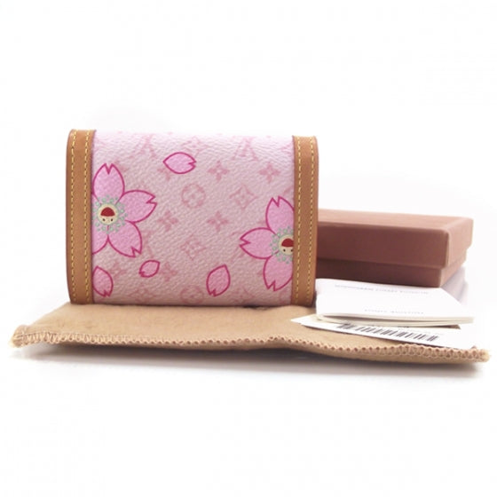 Monogram Cherry Blossom Porte-Monnaie Plat Coin Purse Pink