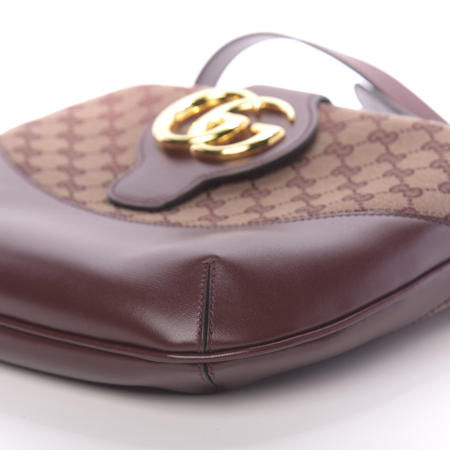 Gucci GG Monogram Calfskin Medium Arli Shoulder Bag Sahara Rubino Chardonnay 9 of 10