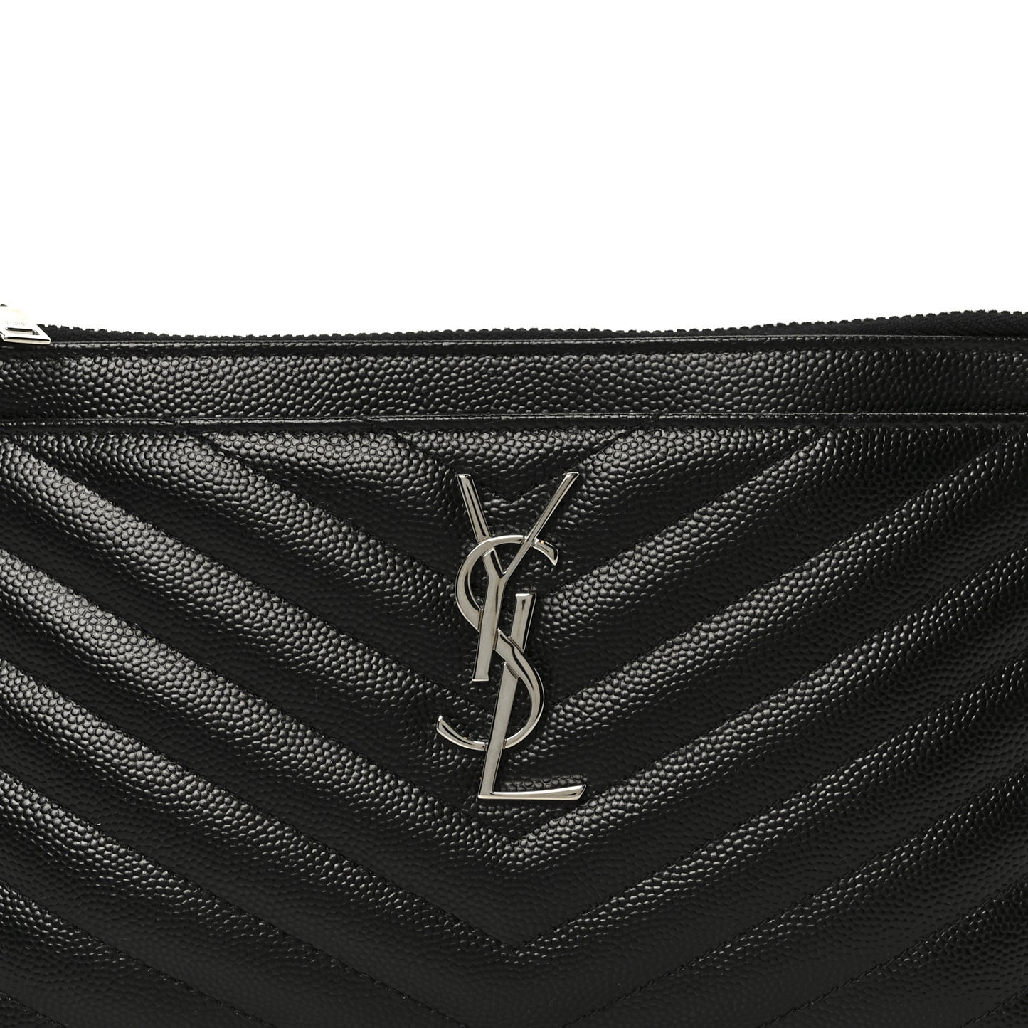 Grain De Poudre Chevron Monogram Bill Pouch Black
