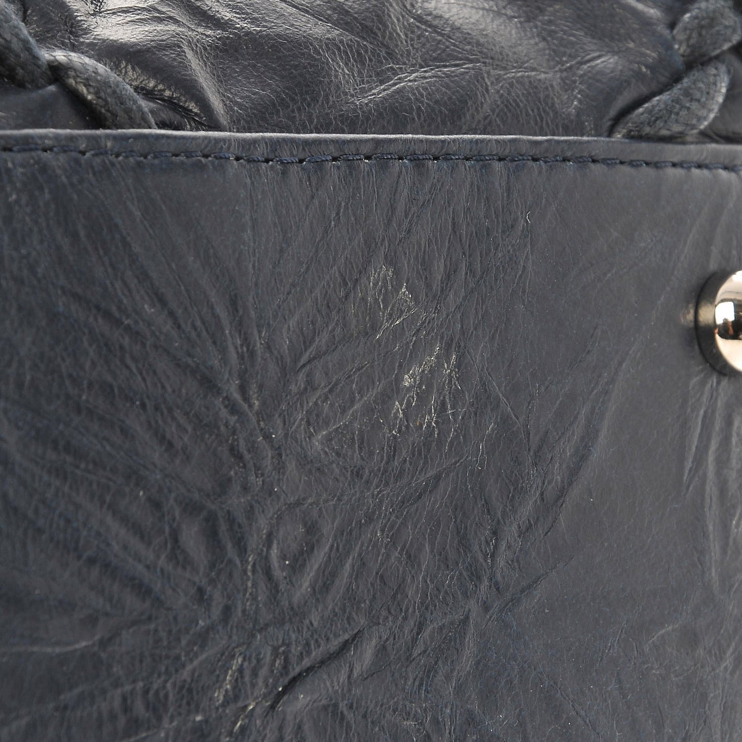 Calfskin Ultra Stitch Bowler Navy