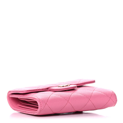 Chanel Caviar Quilted Compact Flap Wallet Pink 4 of 8