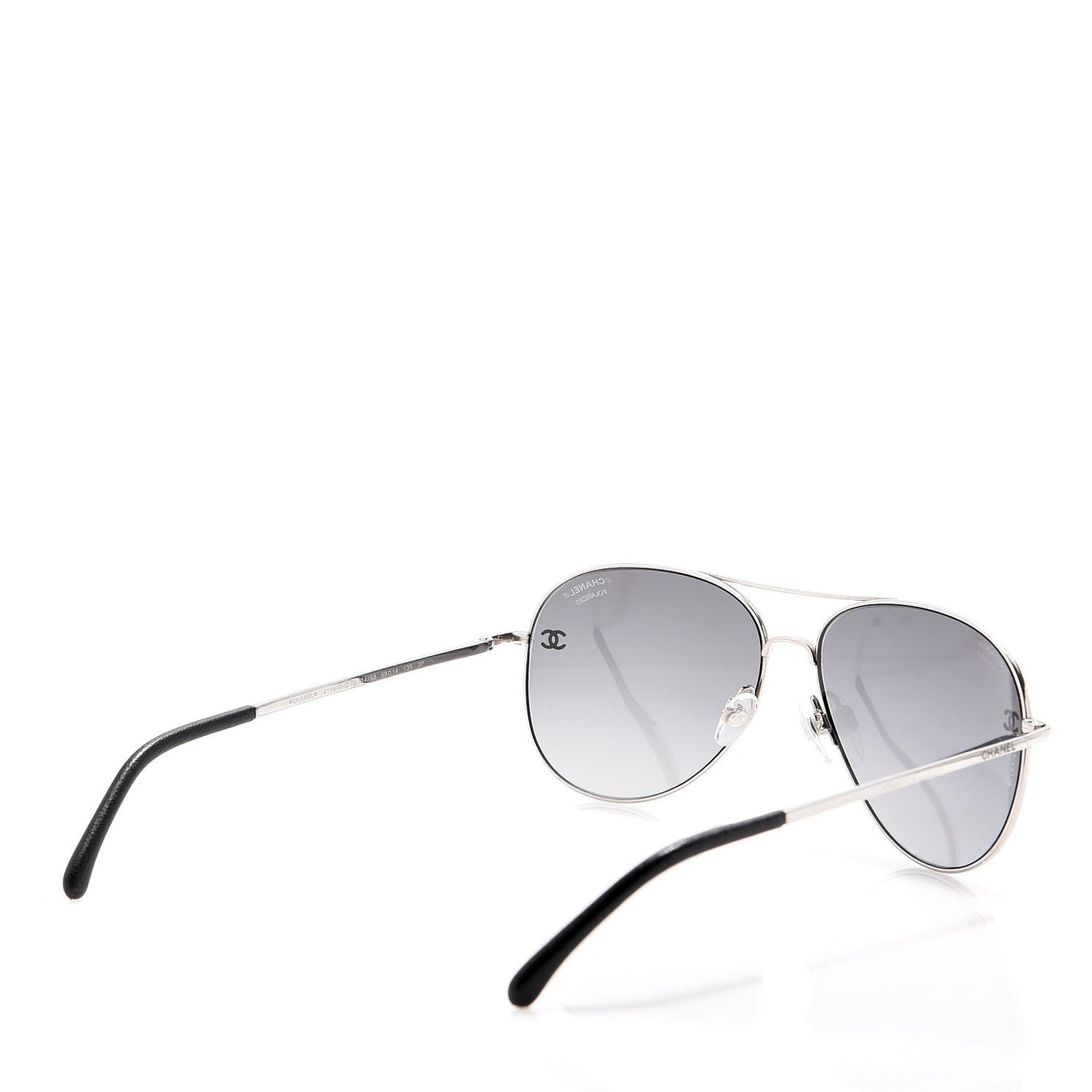 Metal Polarized CC Aviator Sunglasses 4189-T-Q Silver