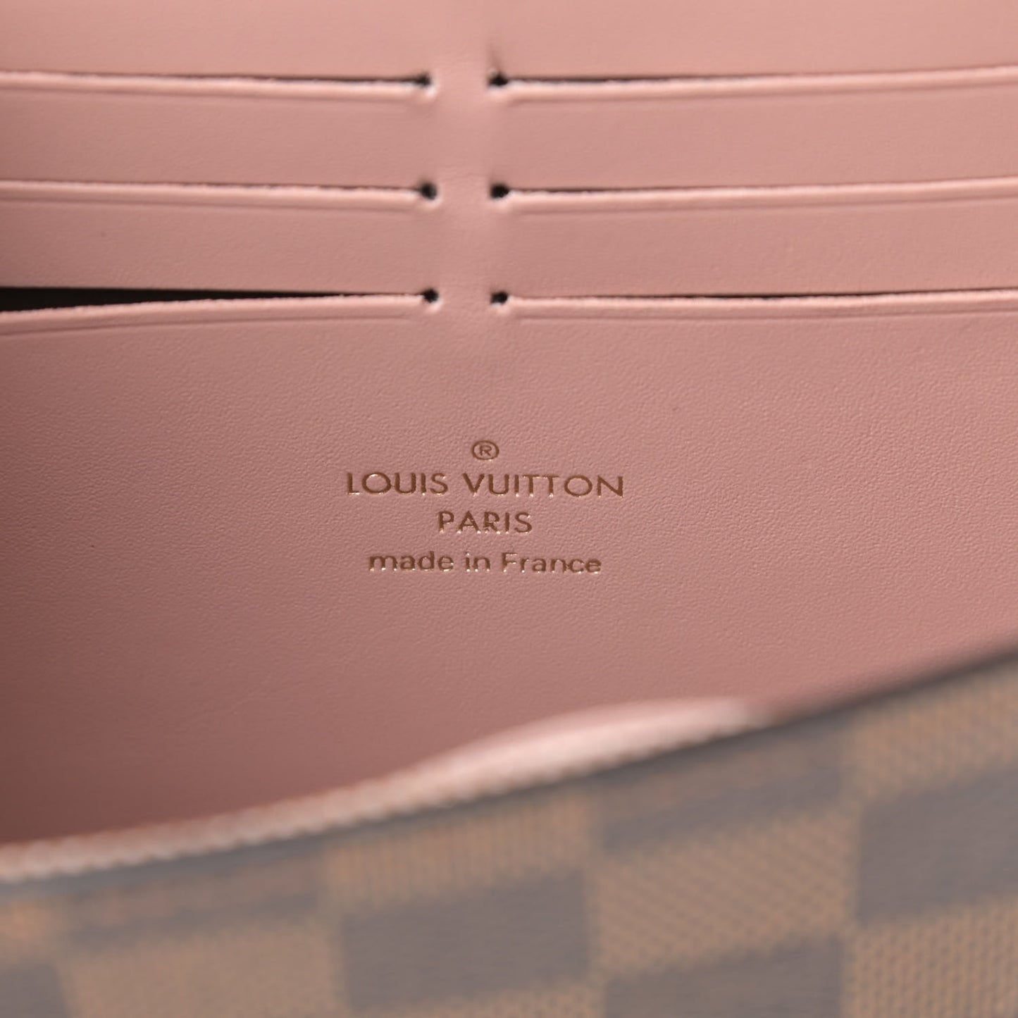 Damier Ebene Croisette Chain Wallet Magnolia