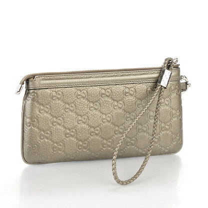 Gucci Guccissima Horsebit Detail Wristlet Pewter 3 of 8