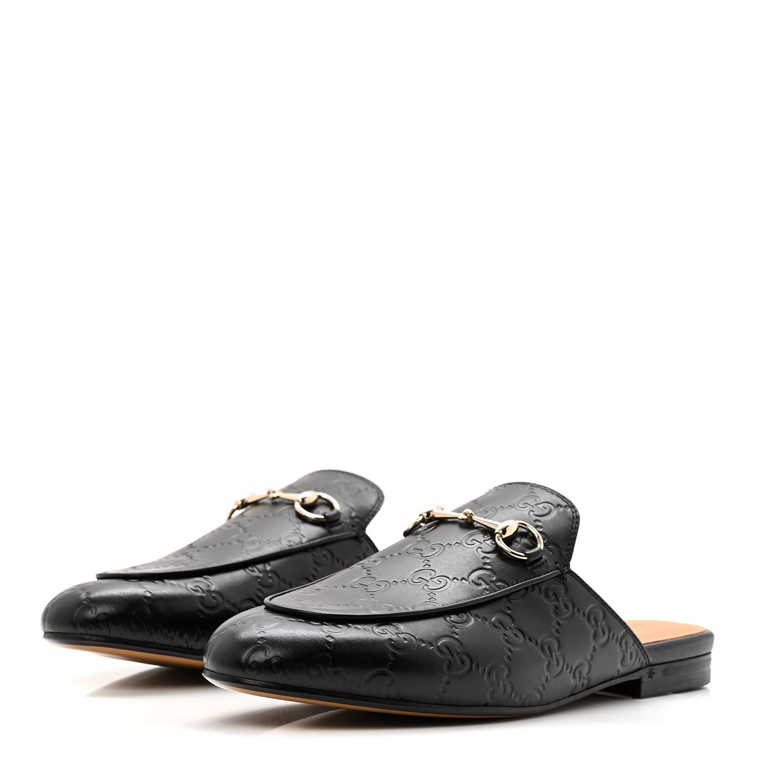 Gucci Glamour Calfskin Guccissima Womens Princetown Slippers 38.5 Black 3 of 10