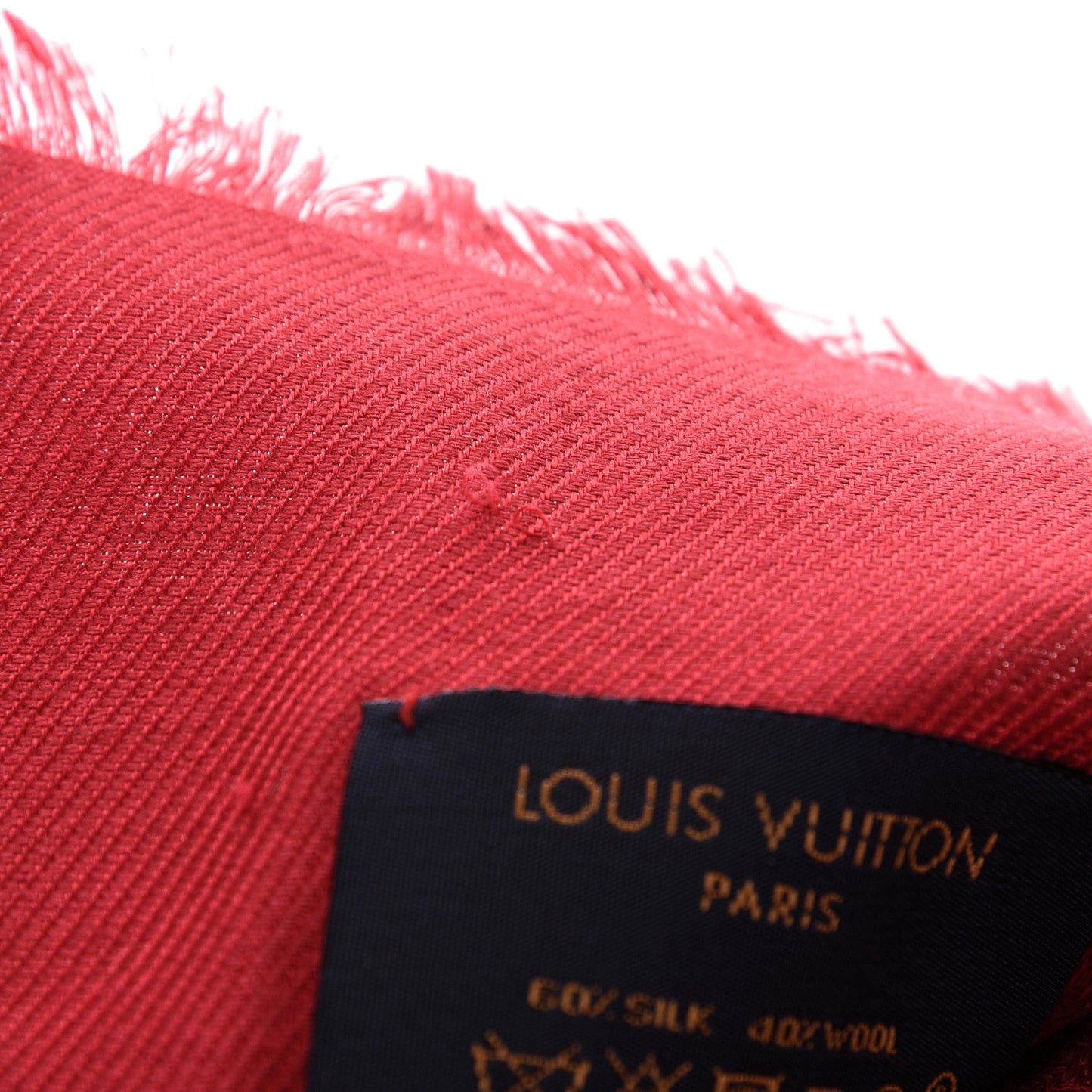 Silk Wool Monogram Shawl Pomme D'Amour