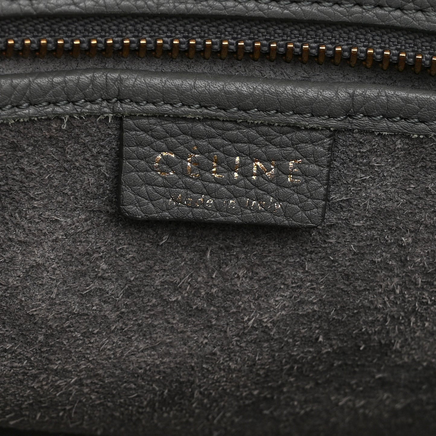 Drummed Calfskin Nano Luggage Kohl