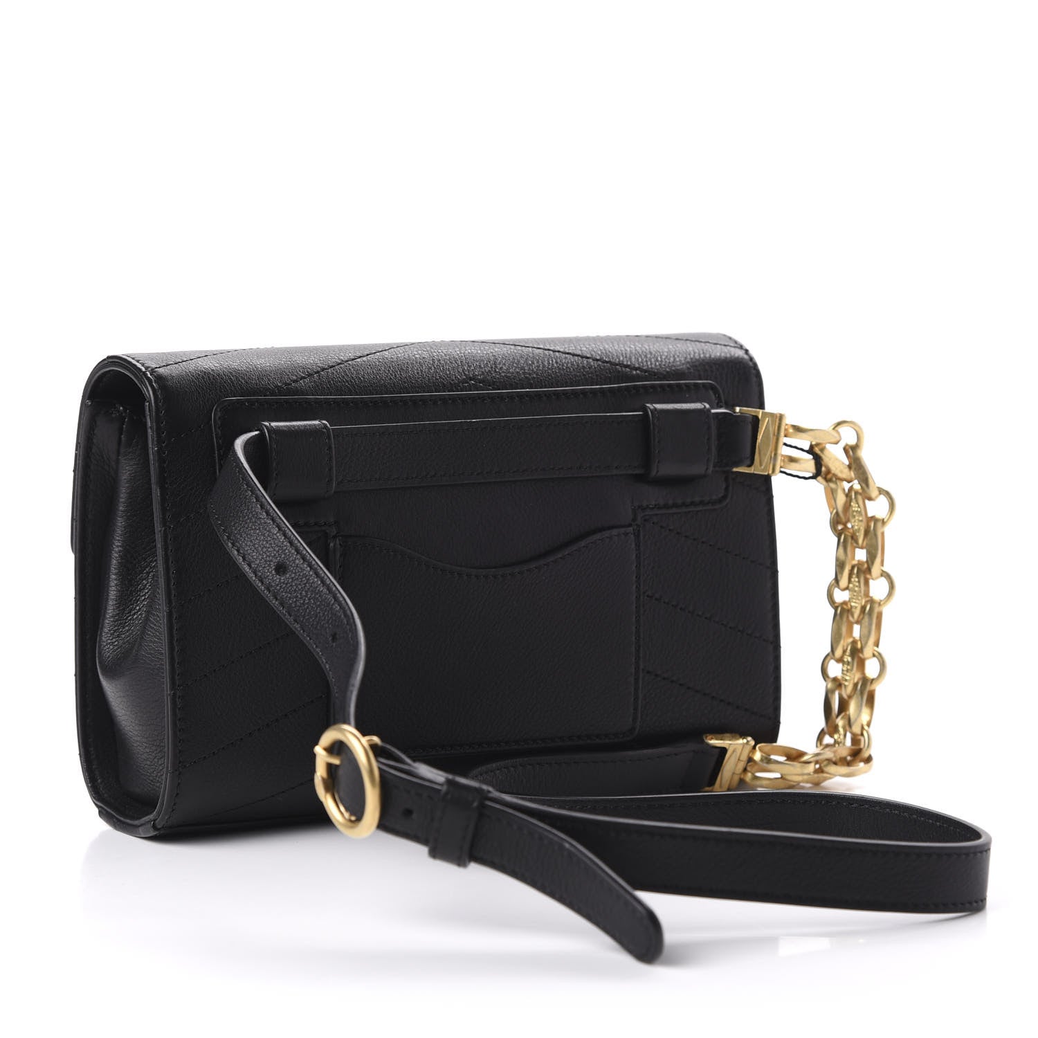 Chanel Calfskin Chevron Stitched Coco Waist Bag Black 3 of 10