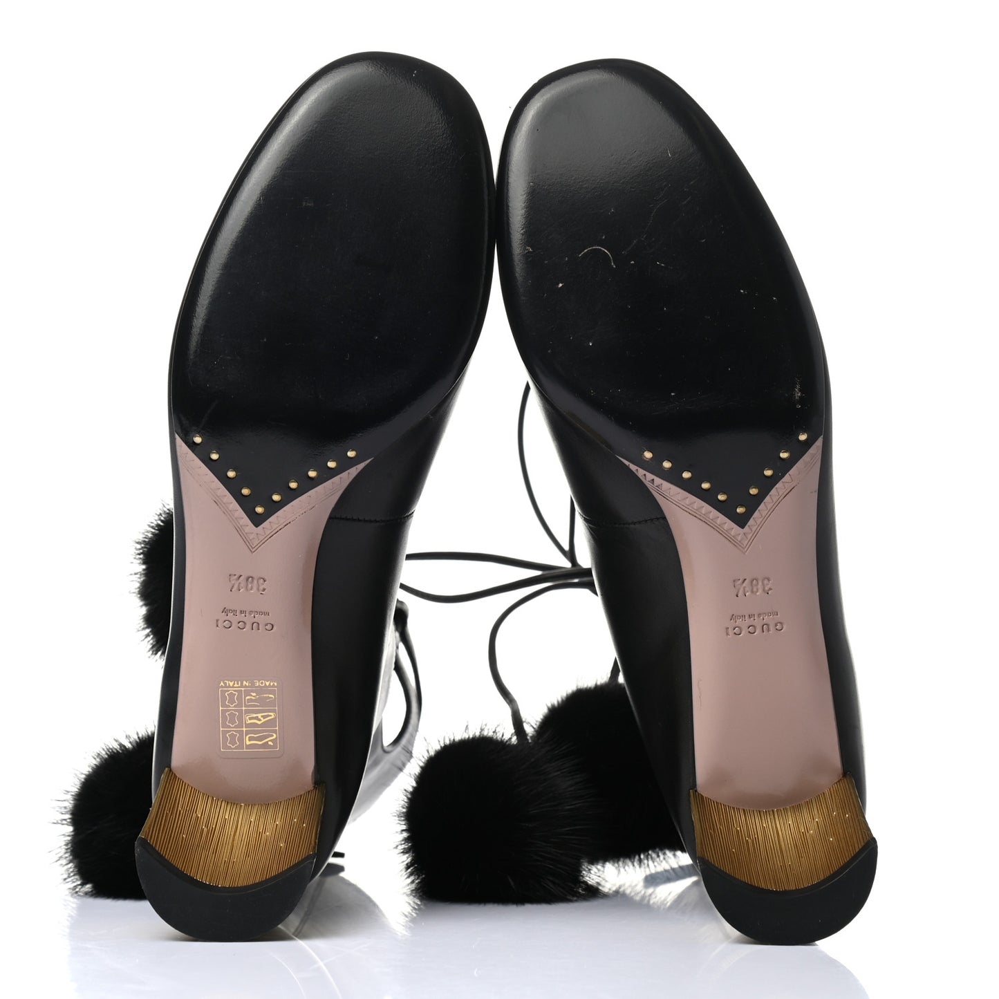 Calfskin Heloise Lace Up Ankle Boots 38.5 Black