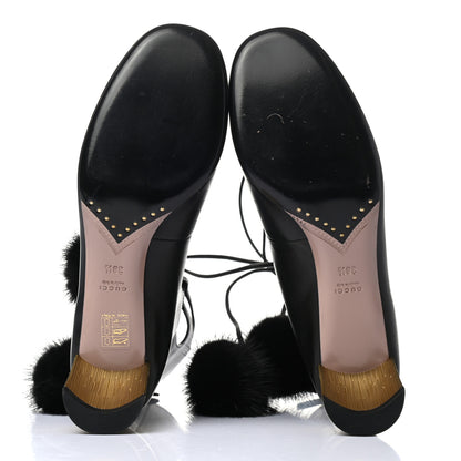 Gucci Calfskin Heloise Lace Up Ankle Boots 38.5 Black 5 of 10