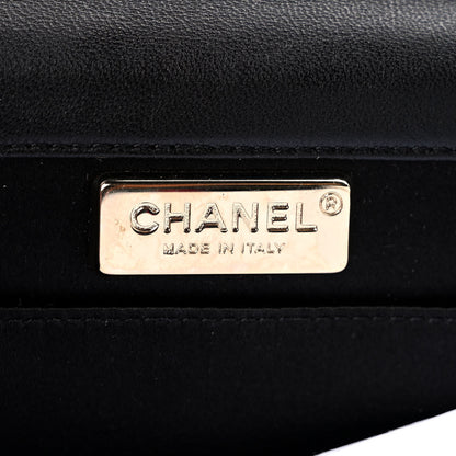 Chanel Lambskin Chocolate Bar Piercing CC Studded Small Chain Flap Bag Black 6 of 12
