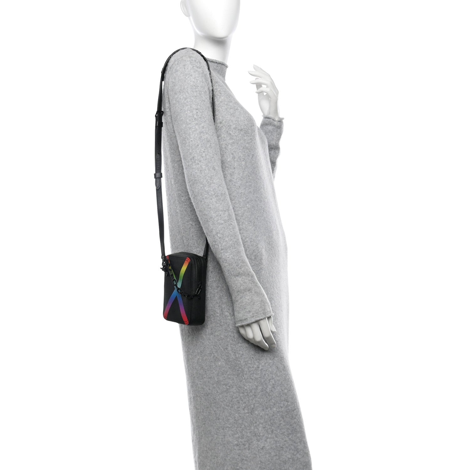 Louis Vuitton Taiga Rainbow Danube Messenger Black 2 of 10