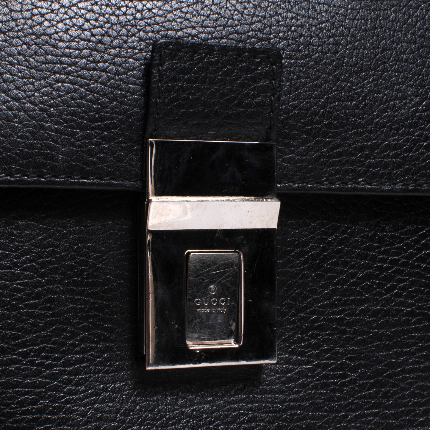Leather Briefcase Laptop Bag Black