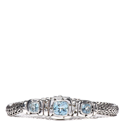John Hardy Sterling Silver Blue Topaz Batu Kali Bracelet 1 of 5