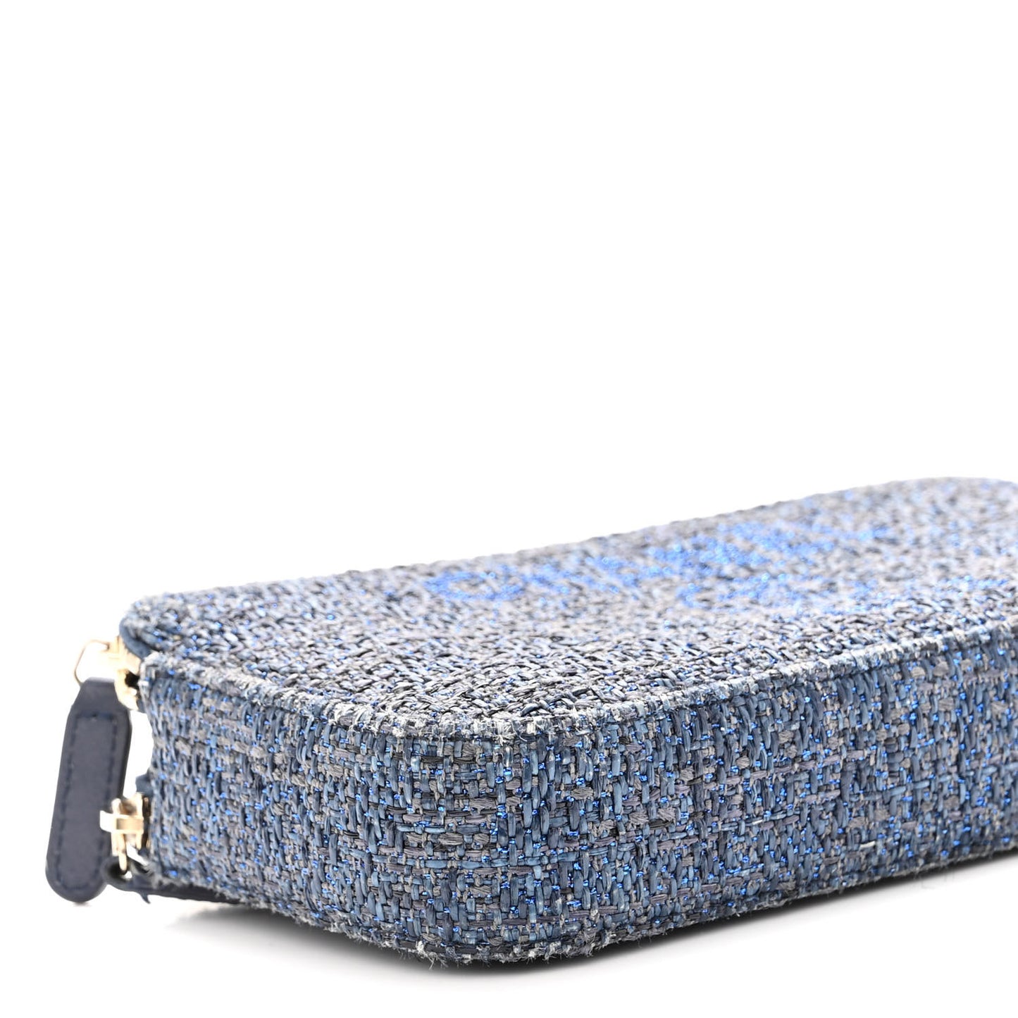 Canvas Small Deauville Clutch With Chain Blue