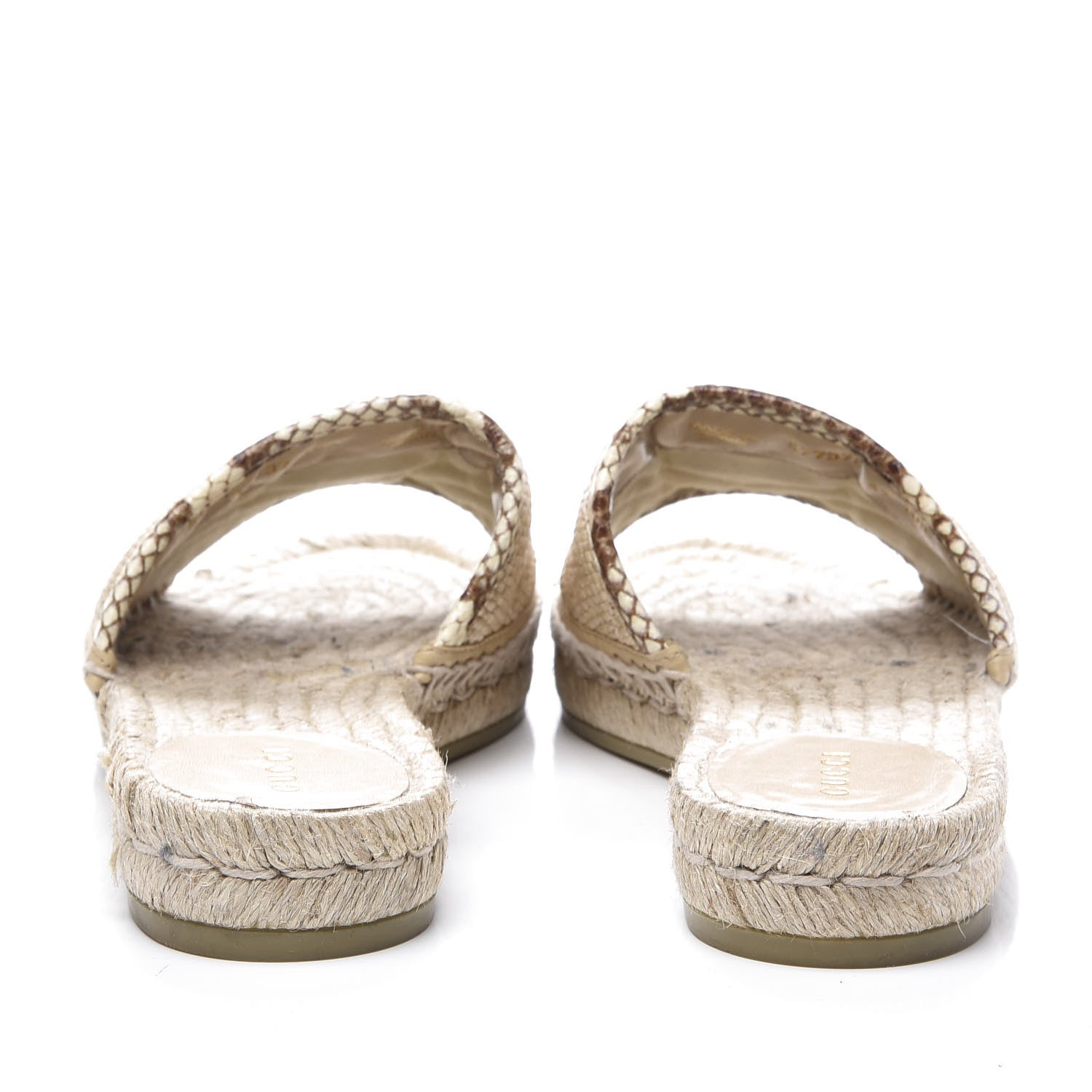 Gucci Straw Elaphe Matelasse GG Marmont Espadrille Slide Sandals 37 Natural Cream Brown 7 of 11