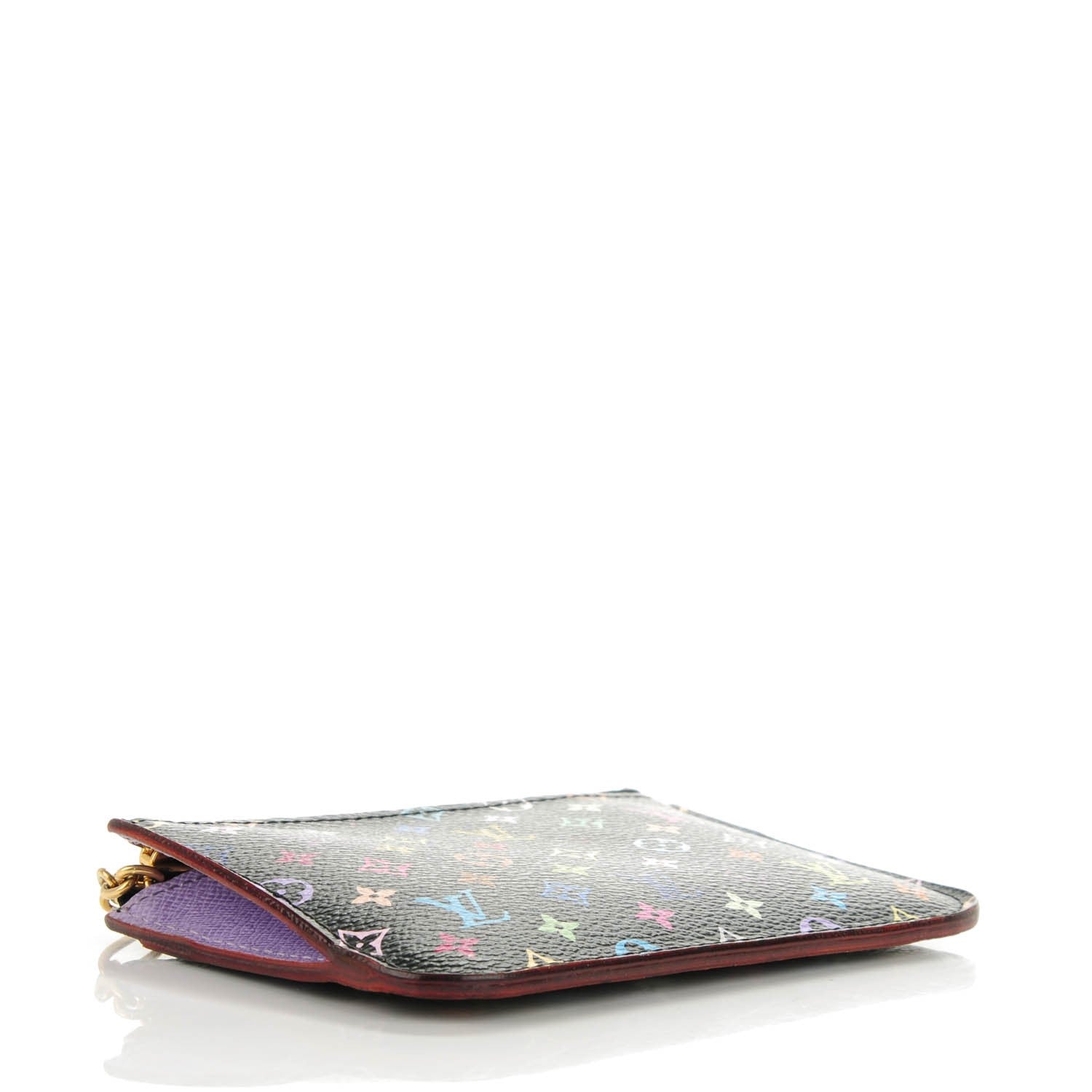 Louis Vuitton Monogram Multicolor Key Pouch Black Violet 4 of 7