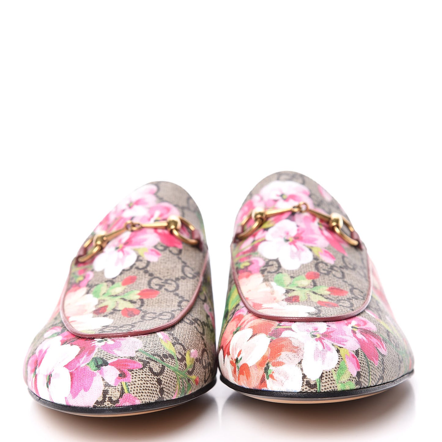 GG Supreme Monogram Blooms Womens Princetown Slippers 41 Beige Multicolor Dry Rose