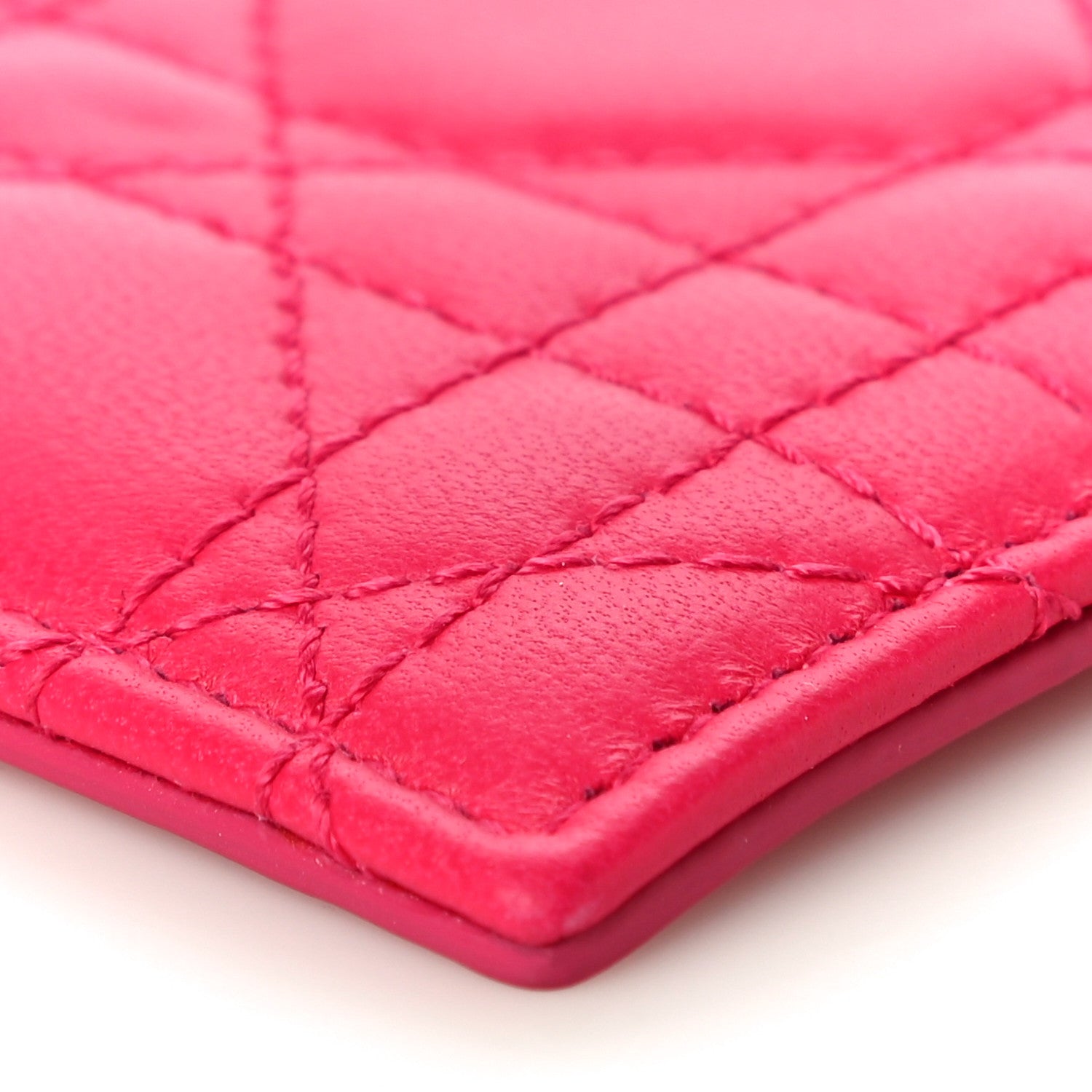 Christian Dior Lambskin Cannage Lady Dior Card Holder Fuchsia 9 of 11