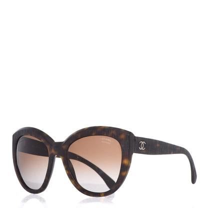 Chanel Tweed Effect CC Polarized Butterfly Signature Sunglasses 5332 Havana 1 of 6
