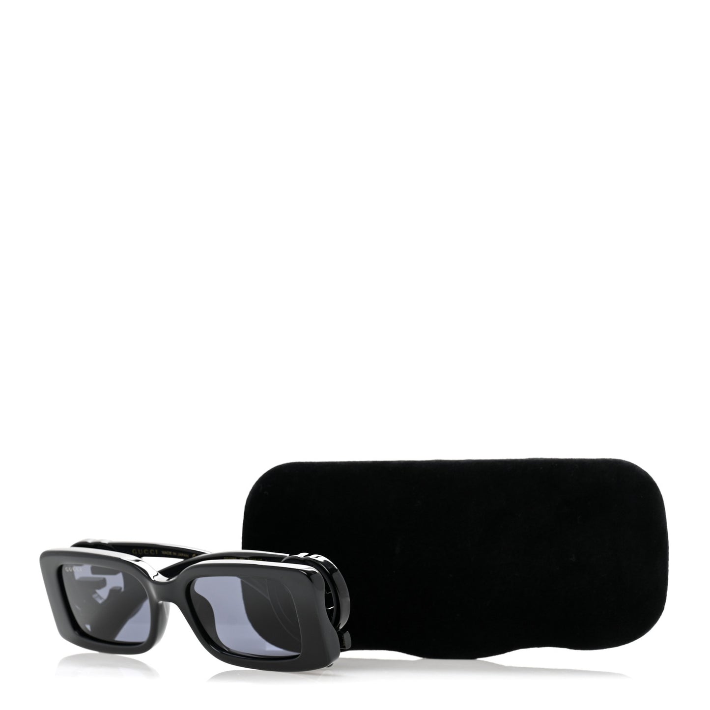 Acetate Chaise Rectangle Frame Sunglasses GG1325S Black