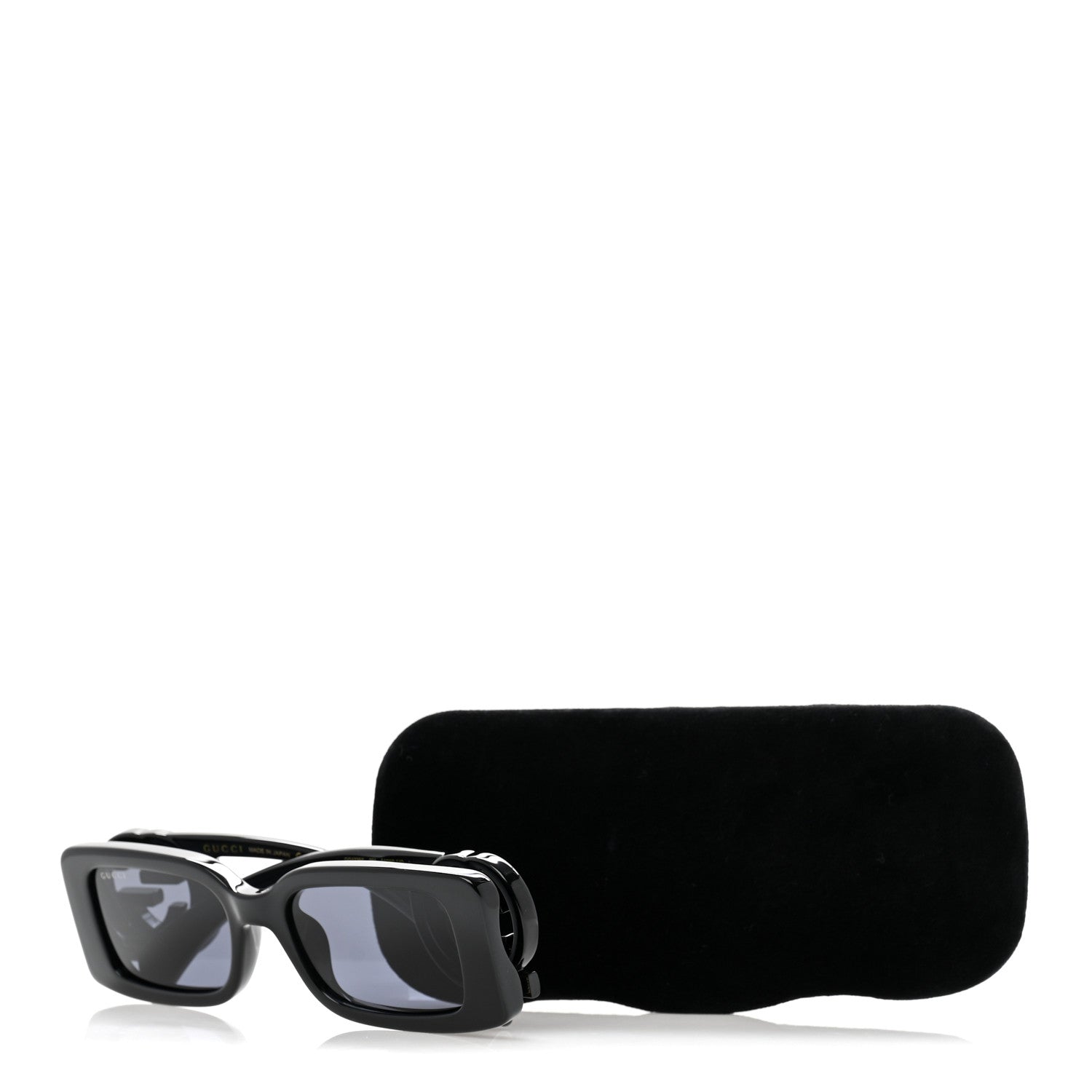 Gucci Acetate Chaise Rectangle Frame Sunglasses GG1325S Black 9 of 9
