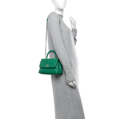 Chanel Caviar Quilted Mini Coco Handle Flap Green 2 of 11