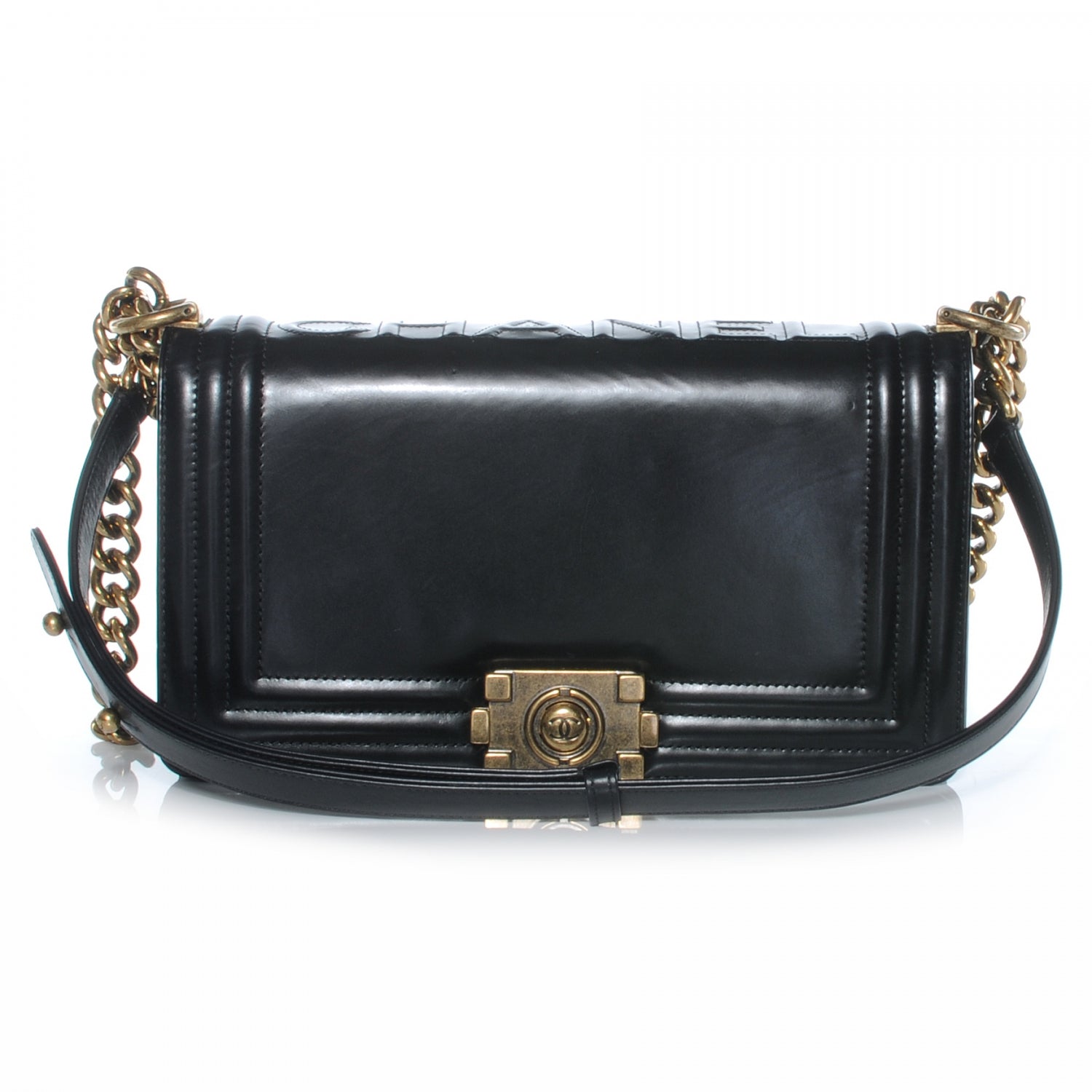 Chanel Glazed Calfskin Medium Boy Flap Black 1 of 7
