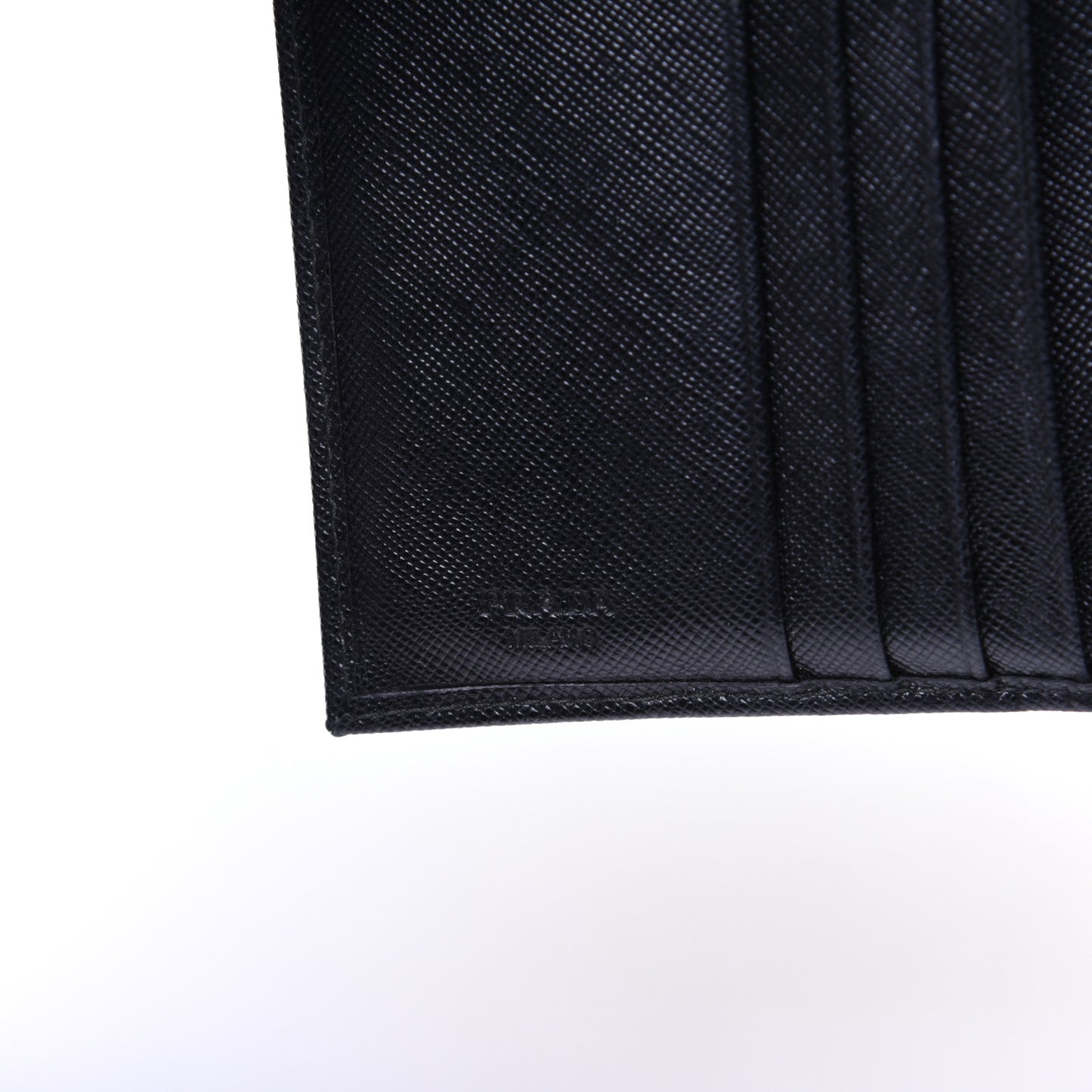 Saffiano Metal Flap Compact Wallet Black