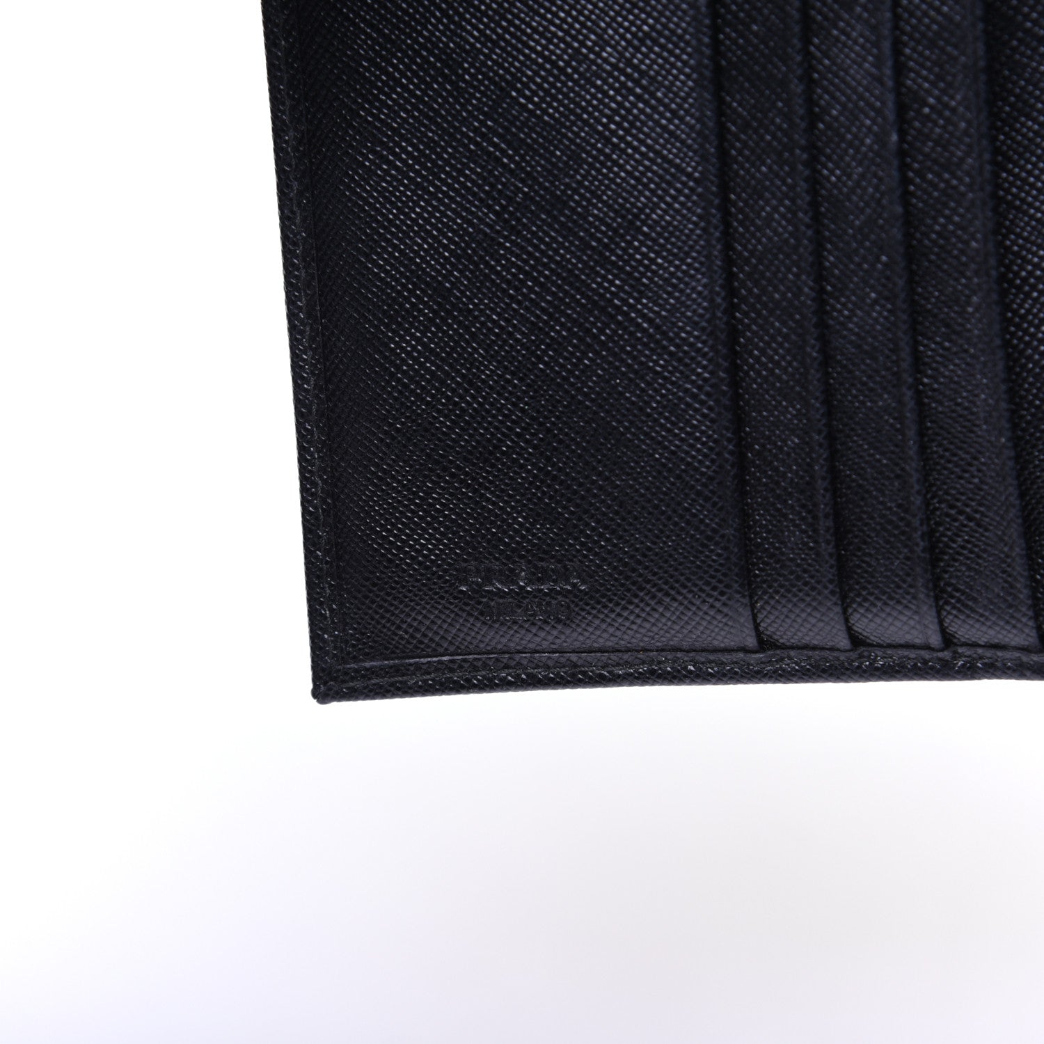 Prada Saffiano Metal Flap Compact Wallet Black 8 of 11