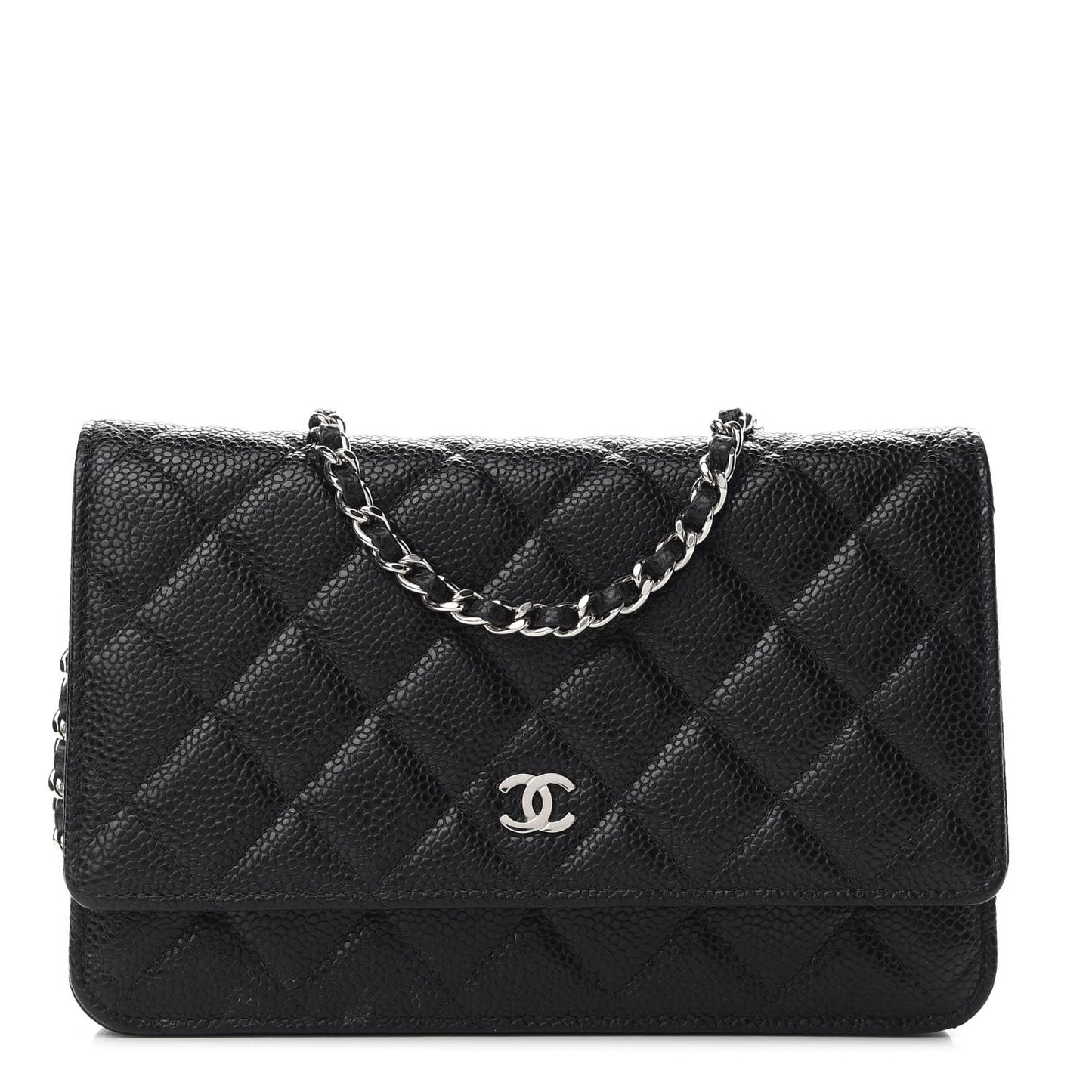 Caviar Quilted Wallet On Chain WOC Black