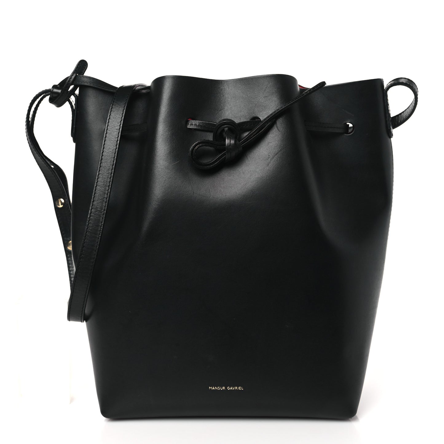 Calfskin Bucket Bag Black Flamma