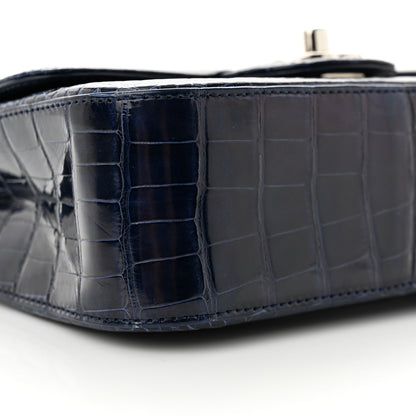 Chanel Shiny Alligator Mini Rectangular Flap Blue 9 of 10