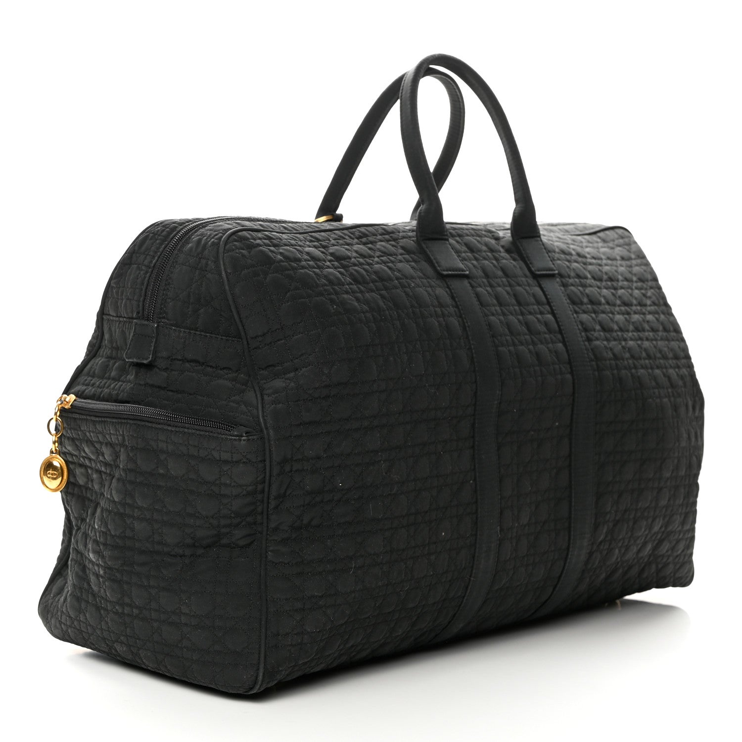 Christian Dior Nylon Cannage Duffle Bag Black 2 of 14
