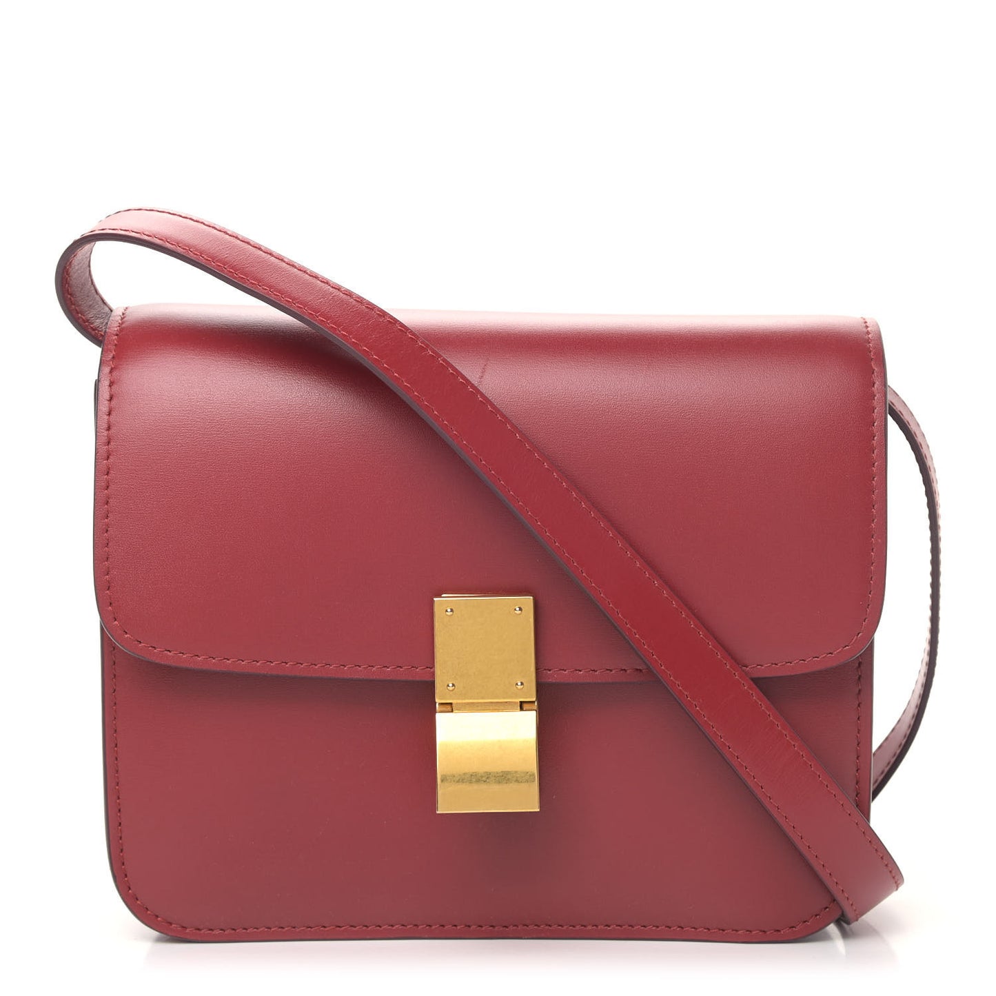 Box Calfskin Teen Classic Box Flap Bag Red