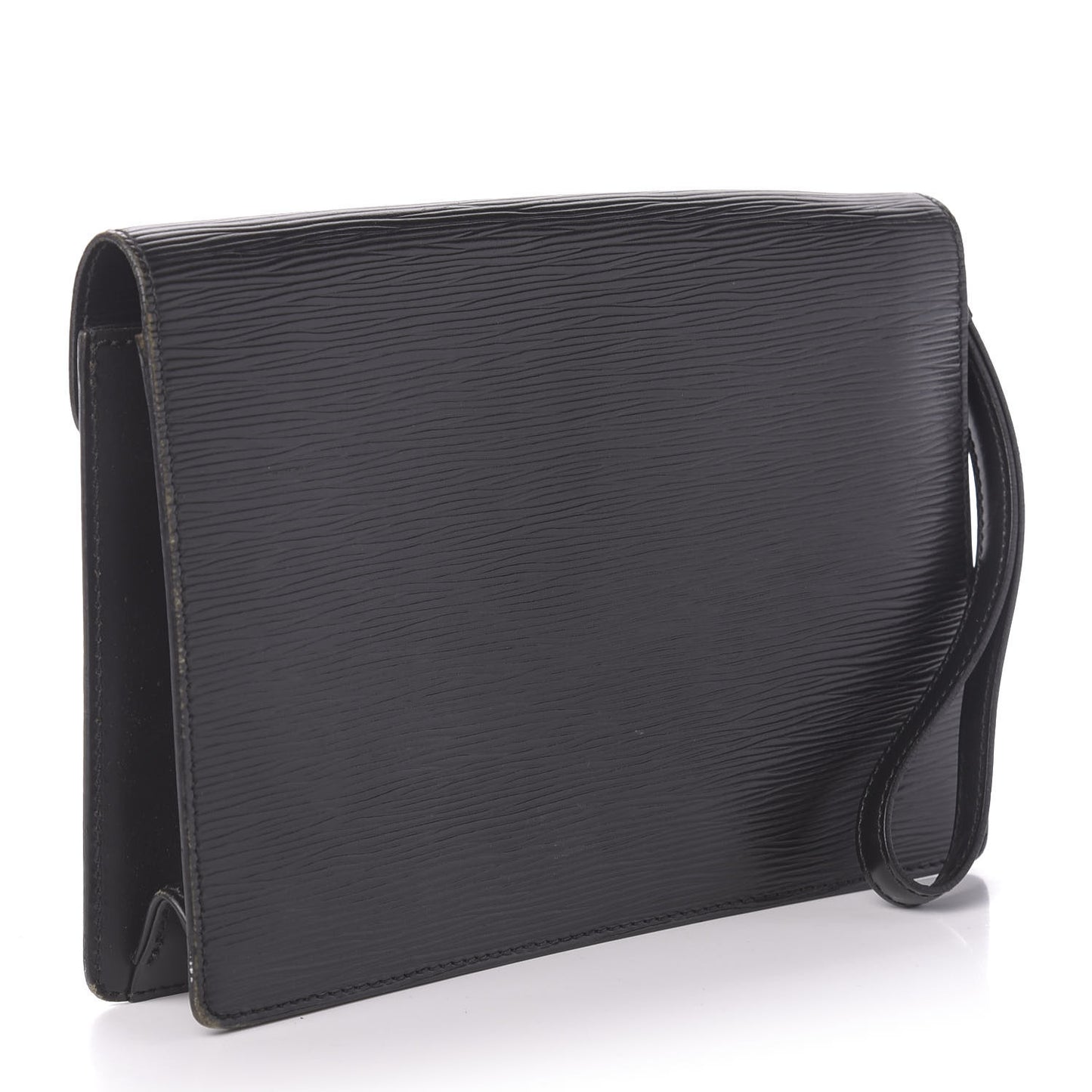 Epi Pochette Sellier Dragonne Clutch Black