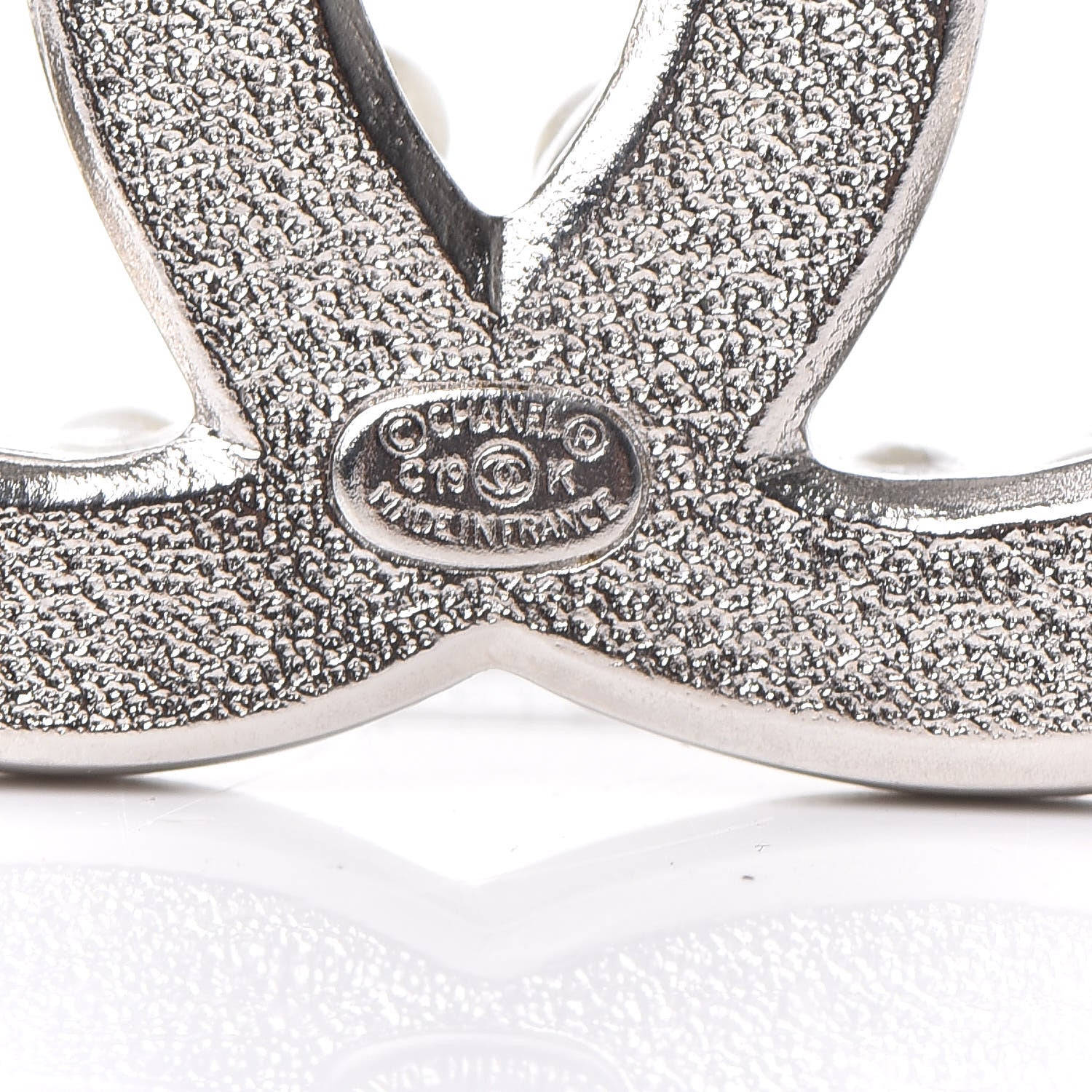Chanel Pearl Crystal CC Snow Palace Brooch Silver 4 of 5