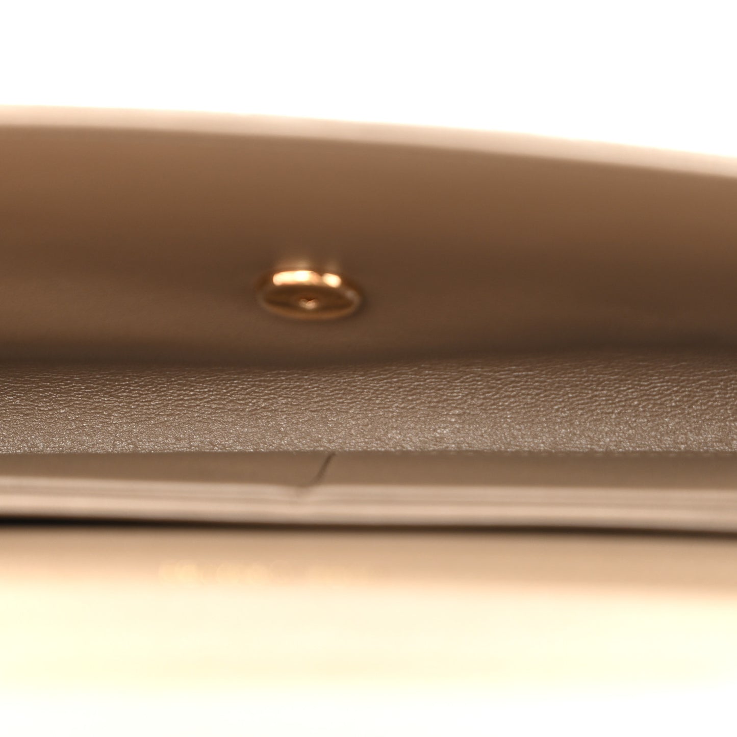 Calfskin Lizard Embossed Top Handle Long Clutch With Chain Dark Khaki