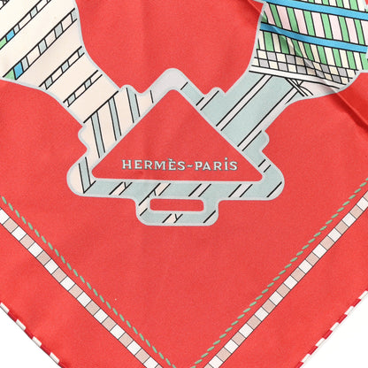 Hermes Silk Tatersale en Zig Zag Double Face Scarf 90 Grenadine Vert Creme 2 of 5