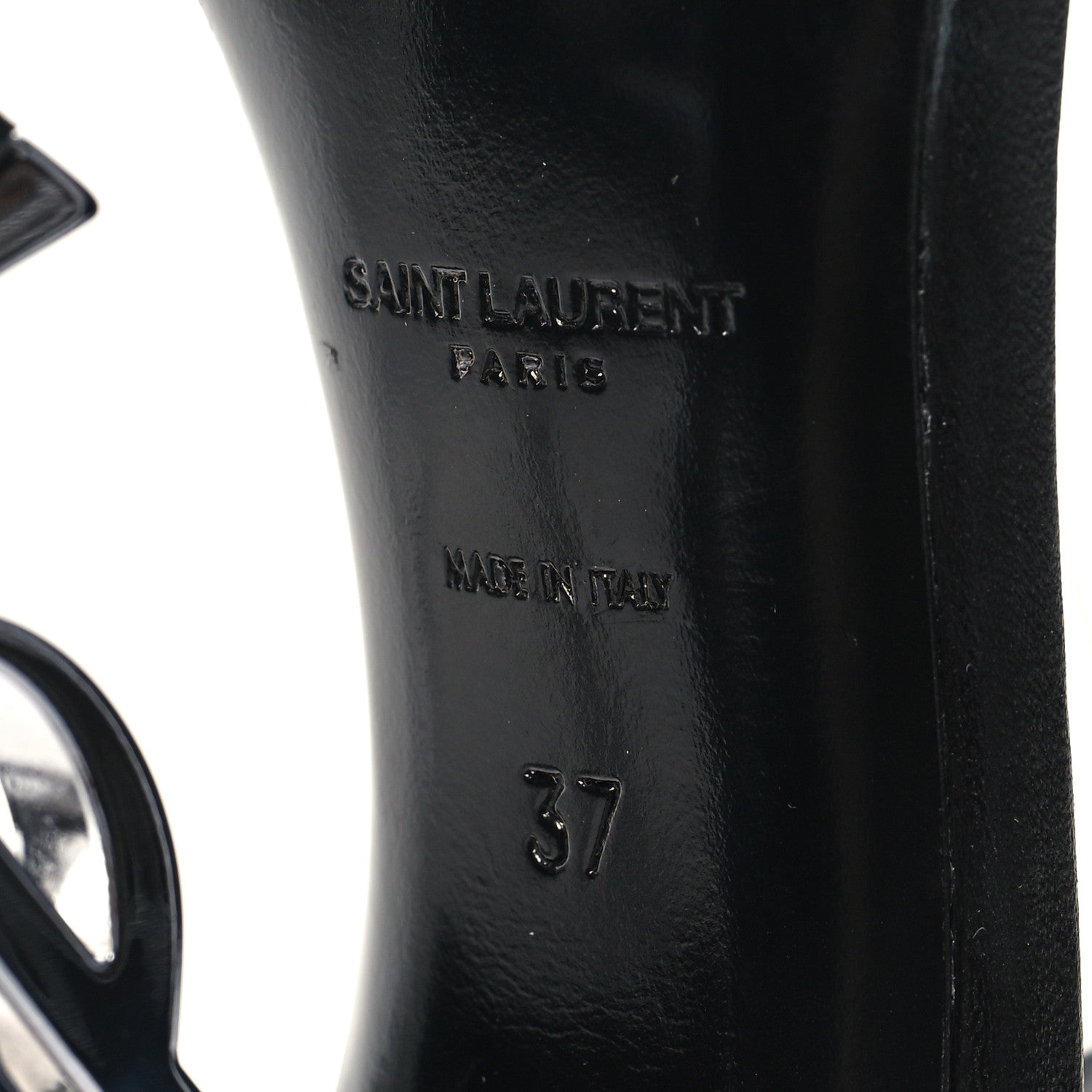 Saint Laurent Calfskin Opyum 110 Sandals 37 Black 7 of 9