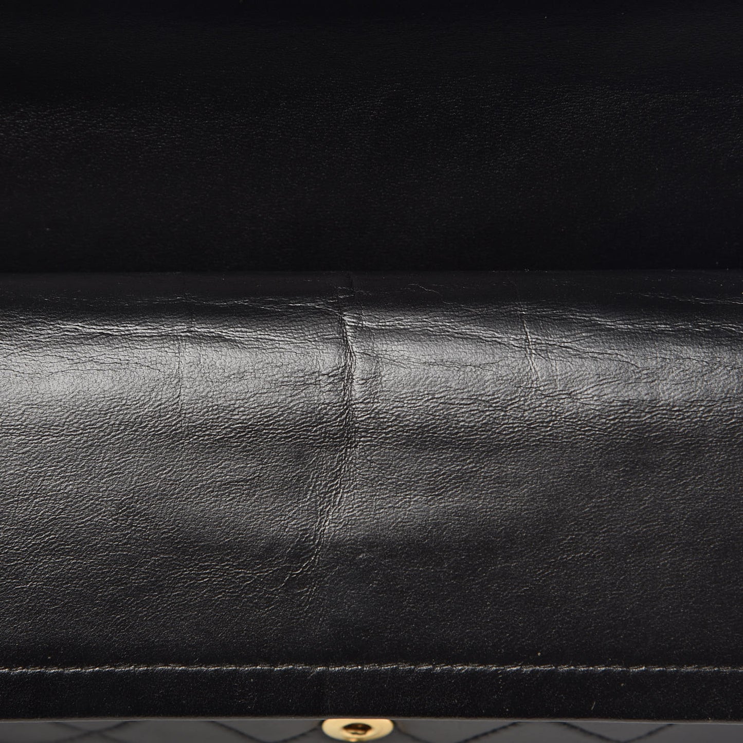 Lambskin Quilted Medium Double Flap Black