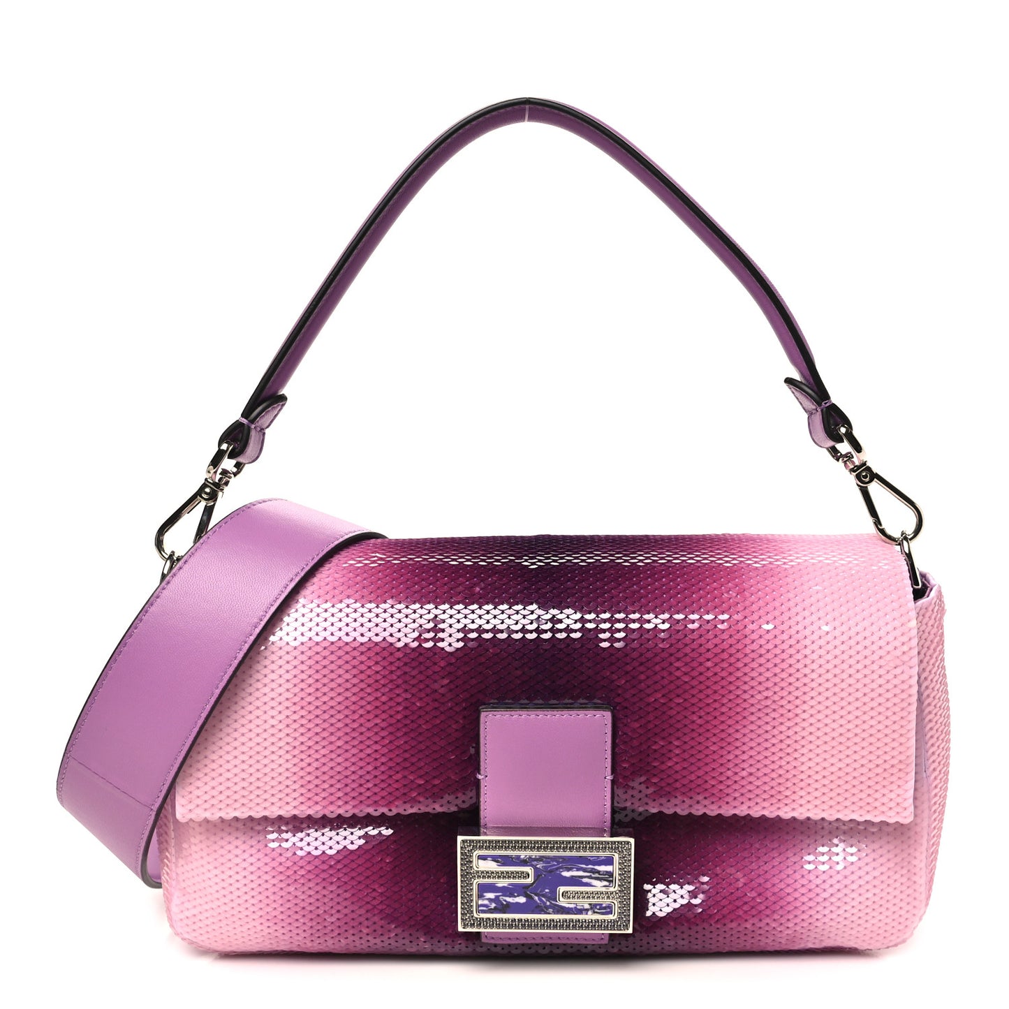 X SARAH JESSICA PARKER Sequin Paillettes Nappa Without Buckle Ricamo Baguette Viola