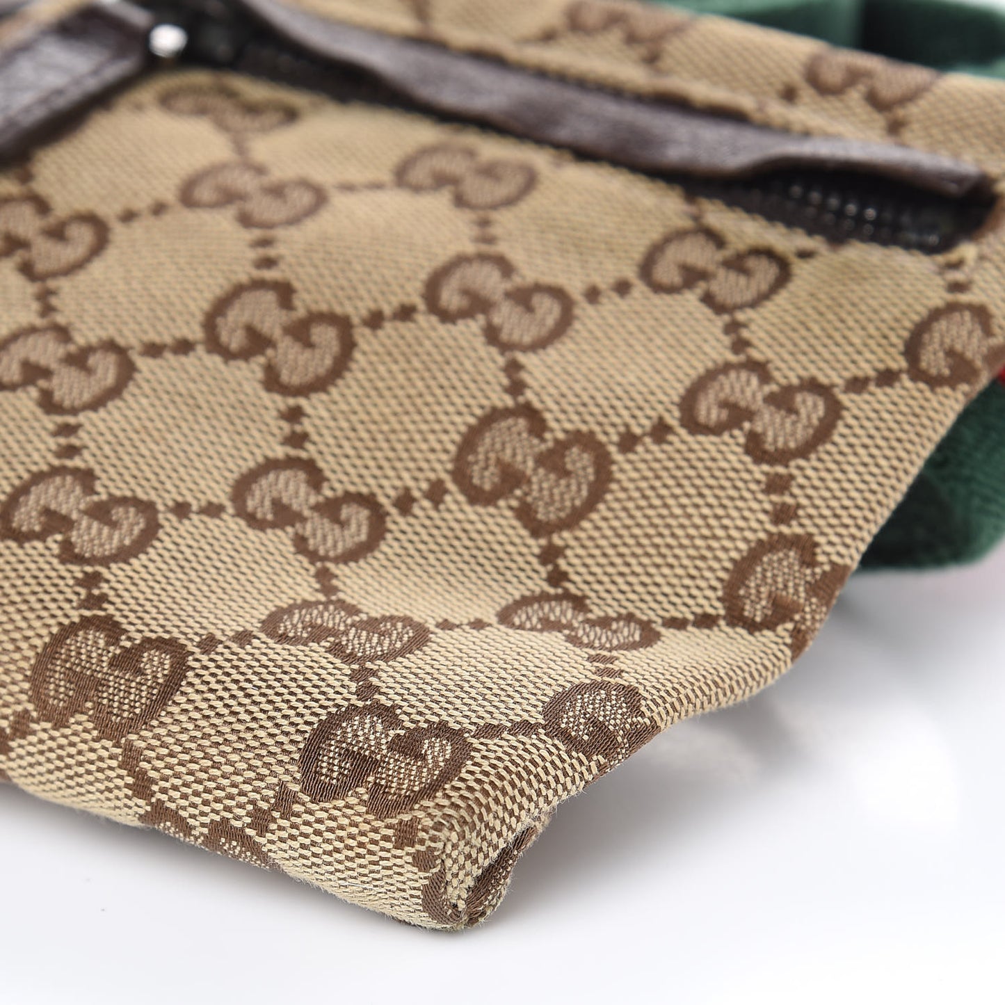 GG Plus Monogram Web Double Pocket Belt Bag Dark Brown