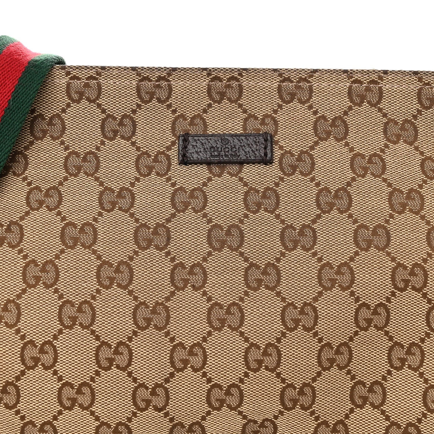 Gucci Monogram Web Small Flat Messenger Crossbody Dark Brown 7 of 10