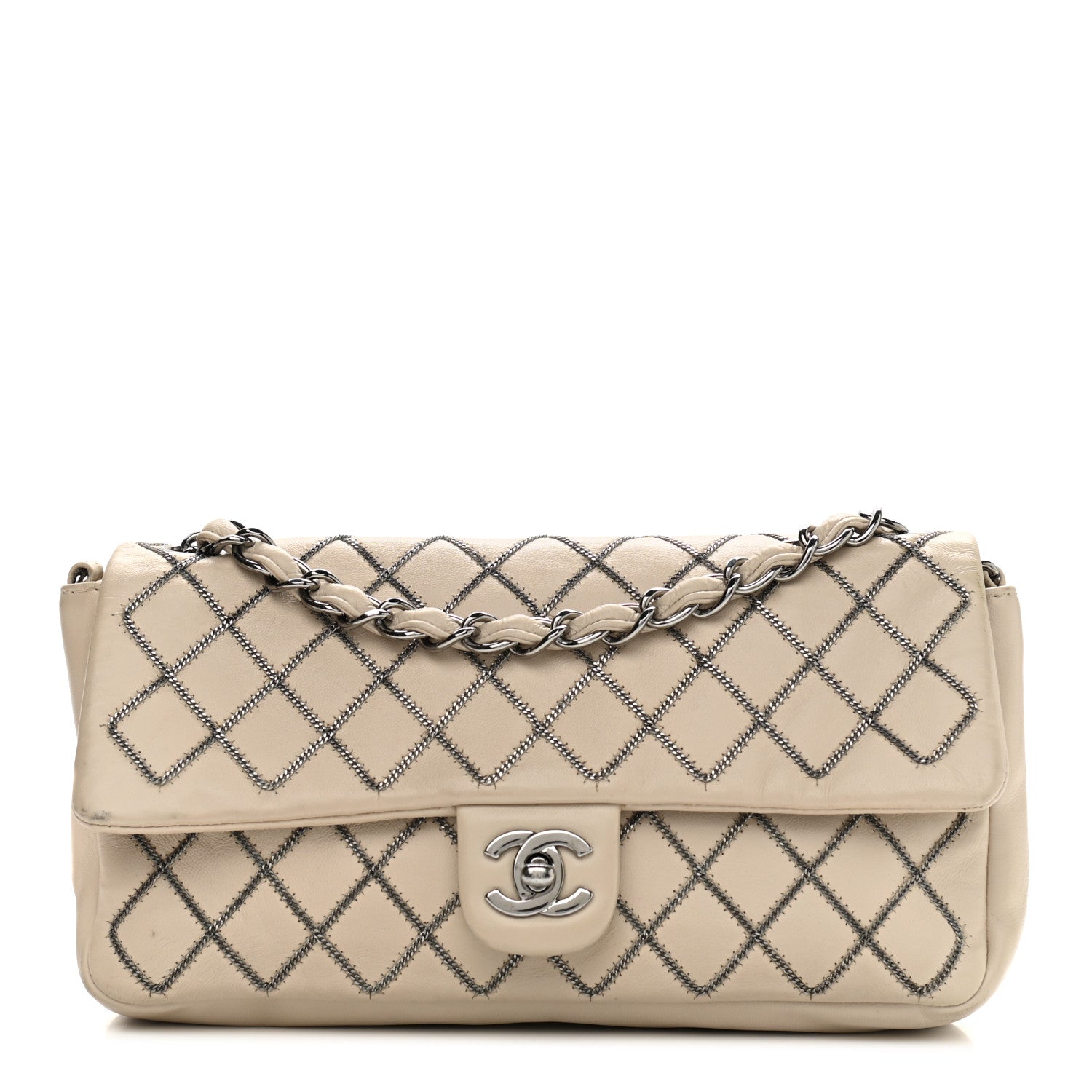 Chanel Lambskin Chain Single Flap Beige 1 of 21