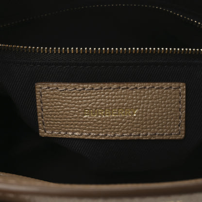Burberry Grainy Calfskin House Check Small Banner Tote Tan 6 of 9