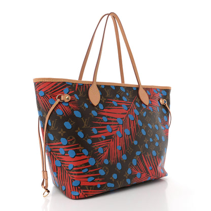 Louis Vuitton Monogram Jungle Dots Neo Neverfull MM Coquelicot Denim 4 of 10