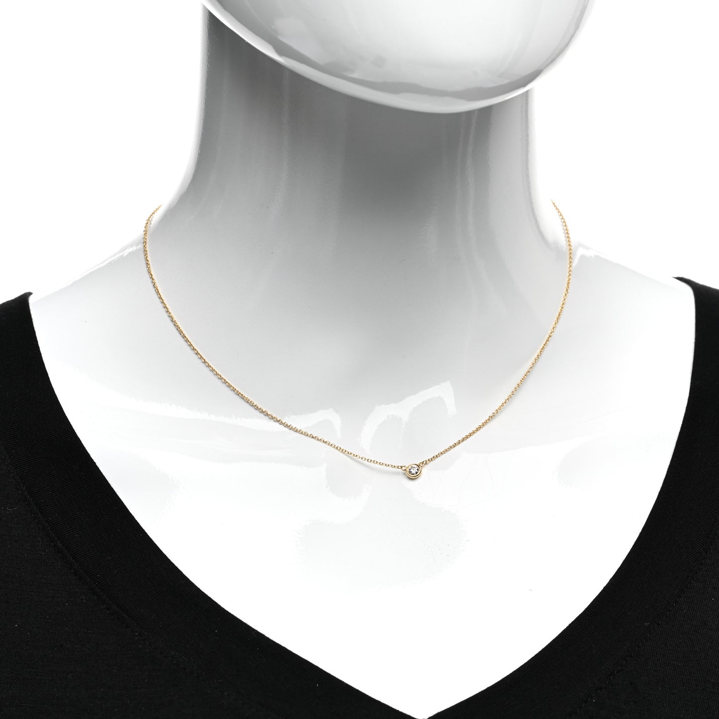 18K Yellow Gold Diamond .12ct Elsa Peretti Diamonds by the Yard Pendant Necklace