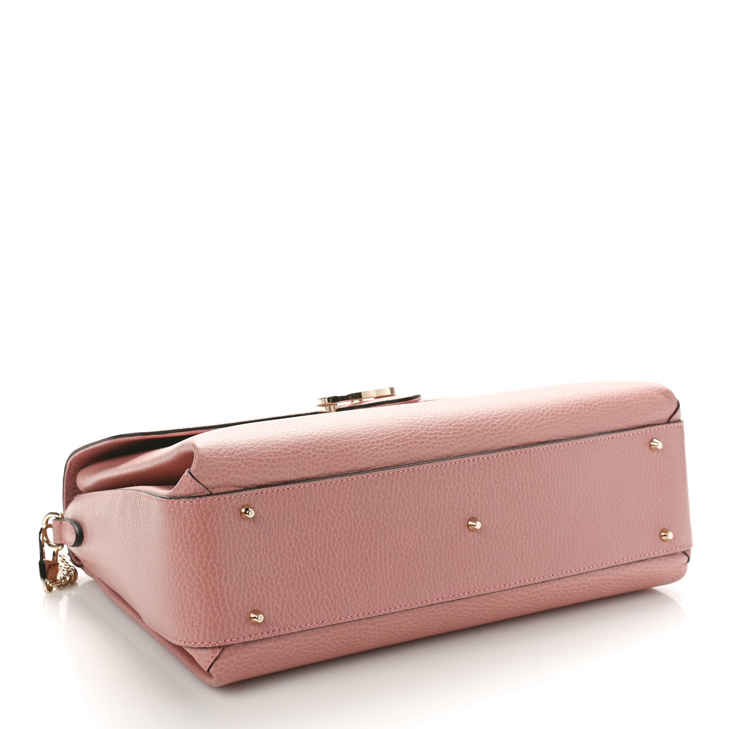 Dollar Calfskin Medium Interlocking G Top Handle Shoulder Bag Soft Pink